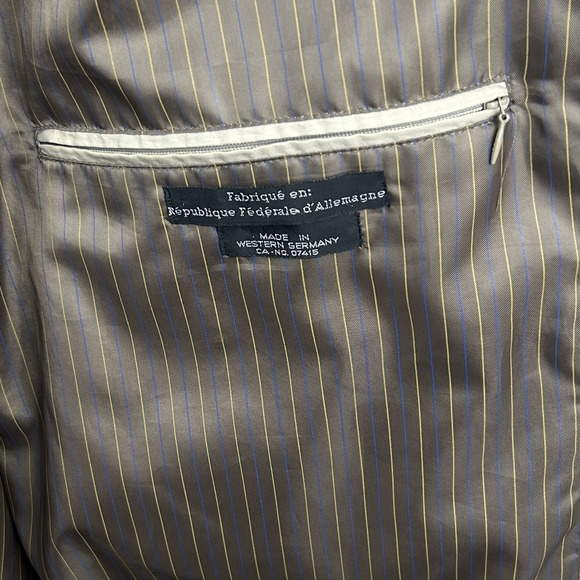 Bugatti Trench Coat Mens 44L Beige Vintage Long Cotton Made in West Germany - Picture 10 of 16